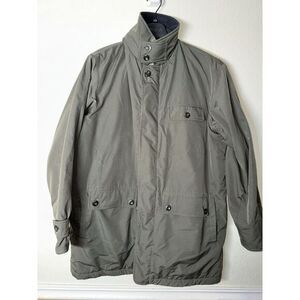 LL Bean Men's Wool BlendCoat Jacket Olive Flannel Lined LT Stock #OHX34 RN 03790